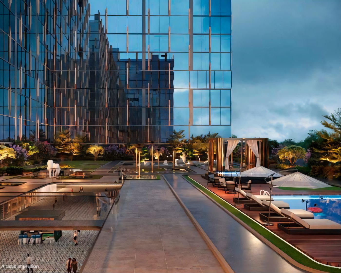 Rooftop garden and pool